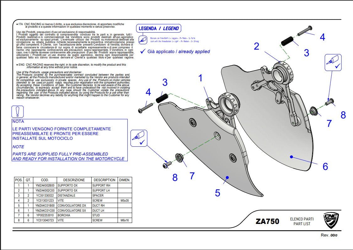 Freins à disque en carbone refroidissement conduits d'air GP Evo Pramac Racing Ducati Panigale 1199/S/R (12-17)