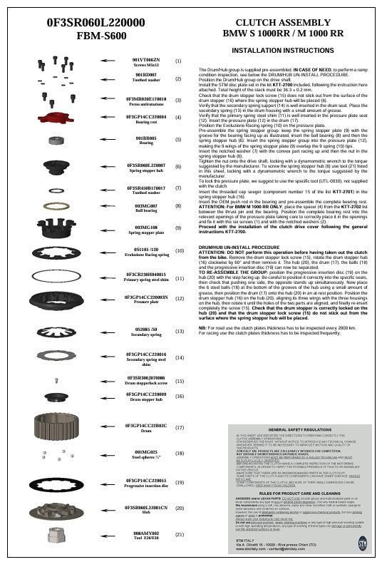 Kit d'accouplement à sec STM BMW M1000RR K66 (23-25) KTT-2700