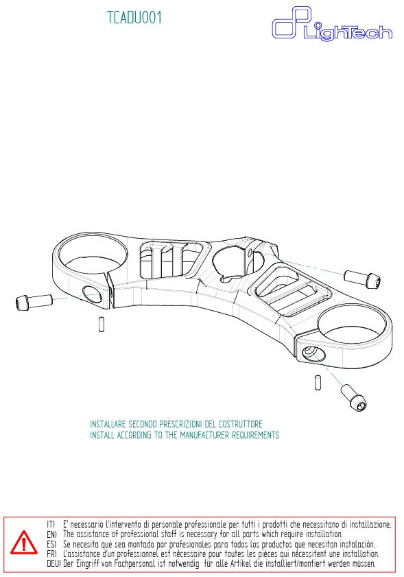 Fourche supérieure LighTech Ducati Panigale V4/S/R (18-24) TCADU001NER