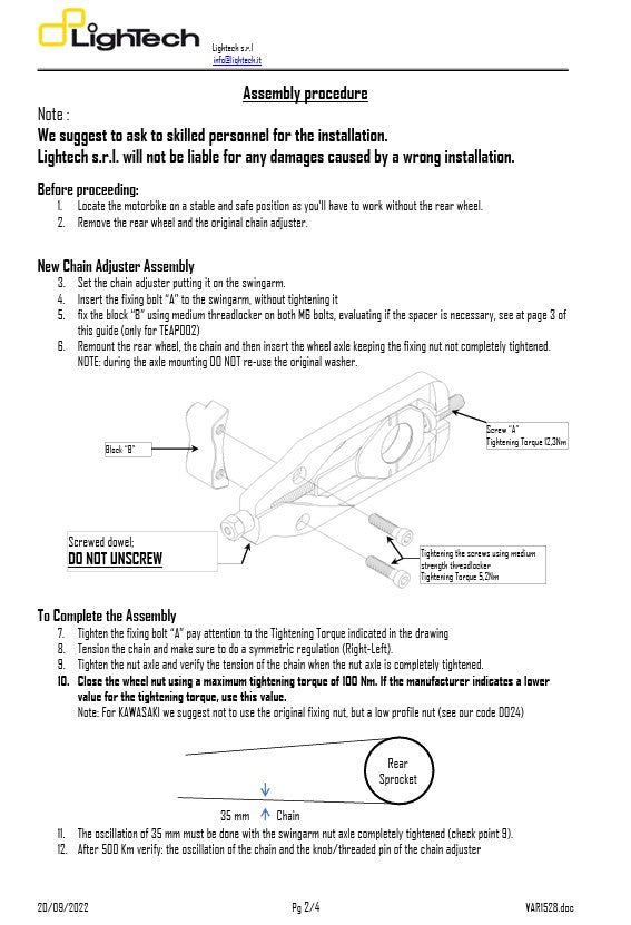 Tendeur de chaîne LighTech Honda CBR 600 RR (07-16) TEHO002