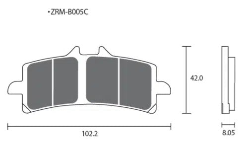 ZCOO B005 EXC Endurance Racing-plaquettes de frein pour Brembo M4/M50 et GP4-RX | B005EXC