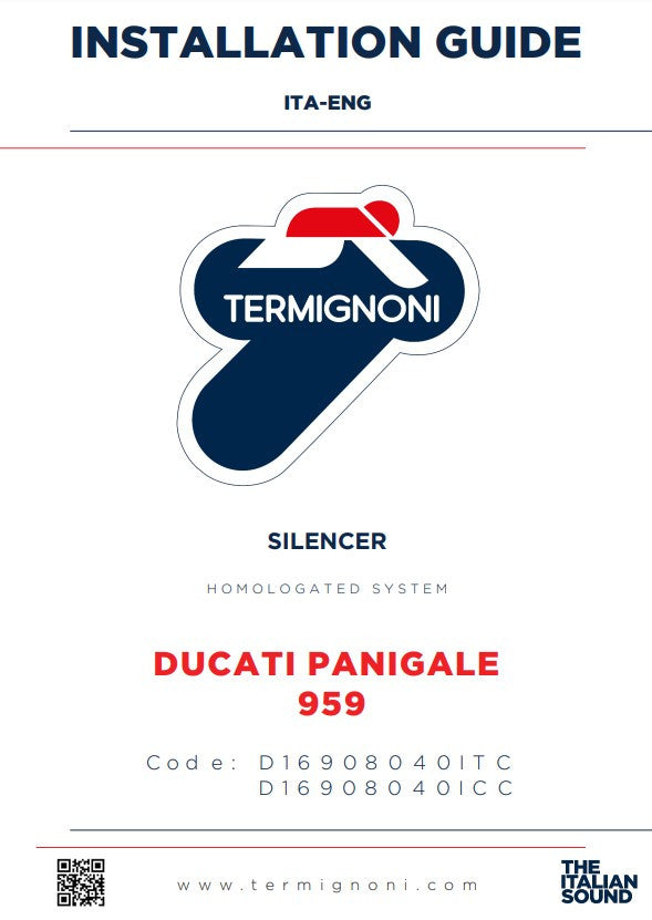 Silencieux Termignoni Slip-On Force Carbon pour Ducati Panigale 959 (16-19) D16908040ICC