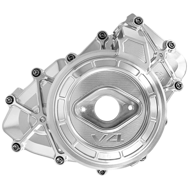 Aluminum motor housing on the left with titanium screws Motocorse Ducati Panigale V4/S/R (18-24)