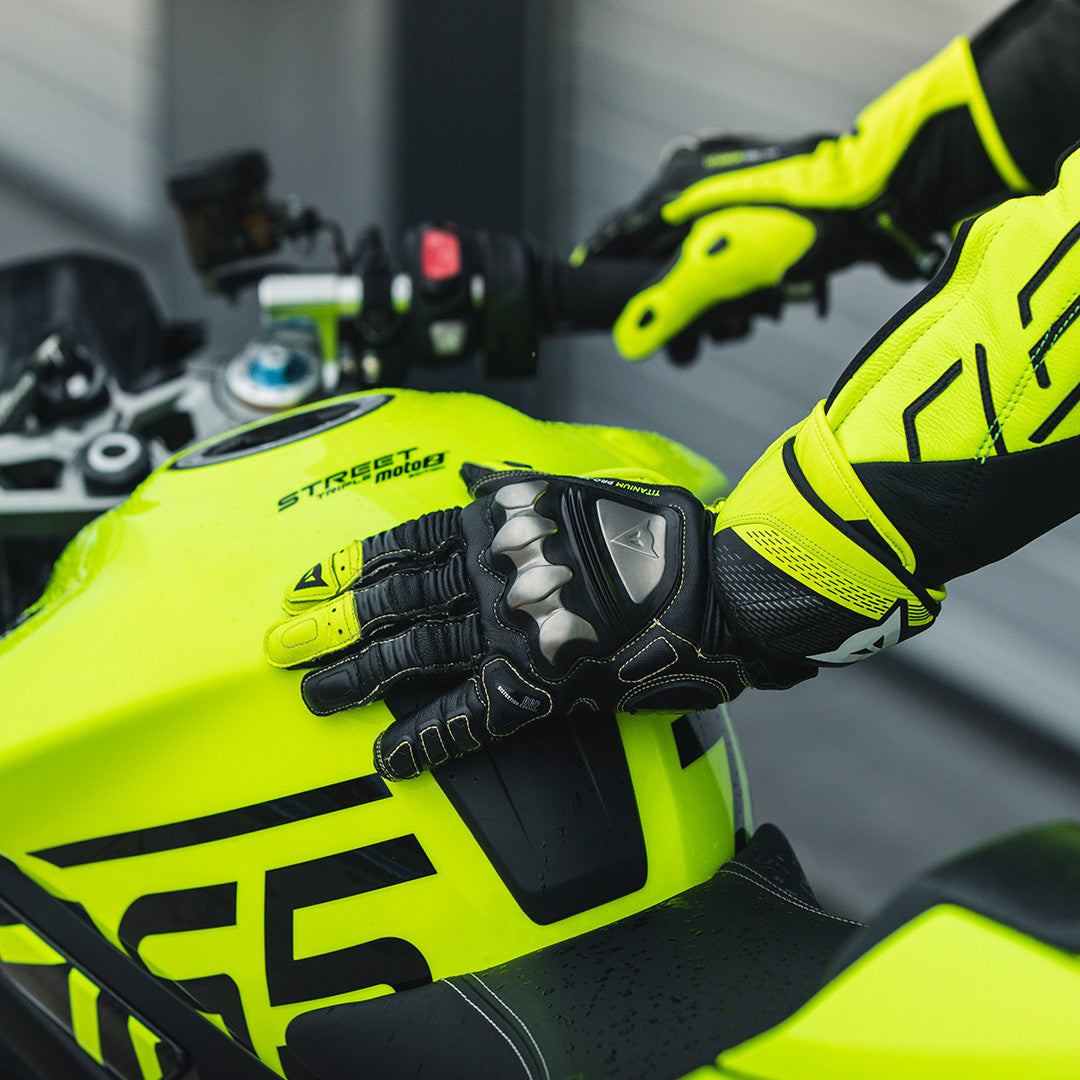 Dainese Full Metal 7 Racing Motorcycle lederen handschoenen | Mannen | Zwart/neon geel | 201810001462000