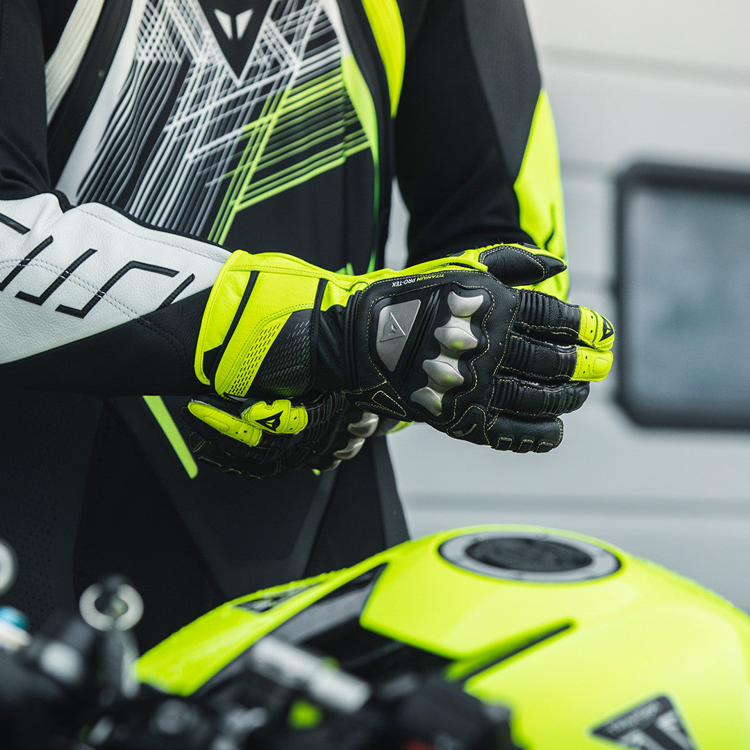 Dainese Full Metal 7 Racing Motorcycle lederen handschoenen | Mannen | Zwart/neon geel | 201810001462000