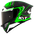 KYT TT-Revo Helm Overtech Black Green Y6TR0002